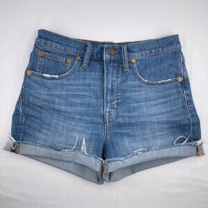 Madewell High-Rise Denim Shorts in Glenoaks Wash: Cutoff Edition